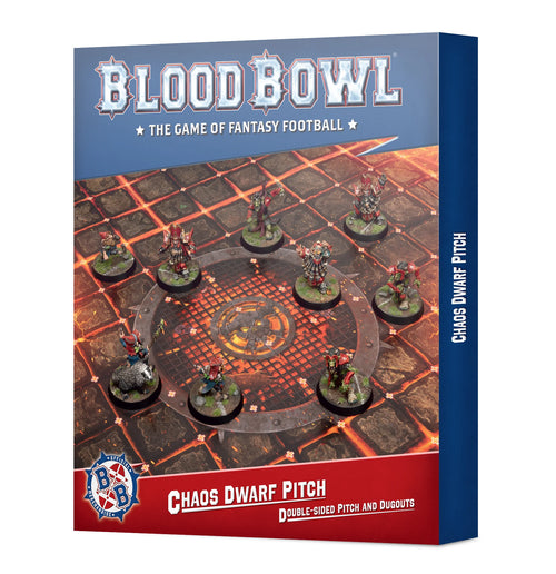 Blood Bowl - Chaos Dwarf team double sided pitch and dugouts