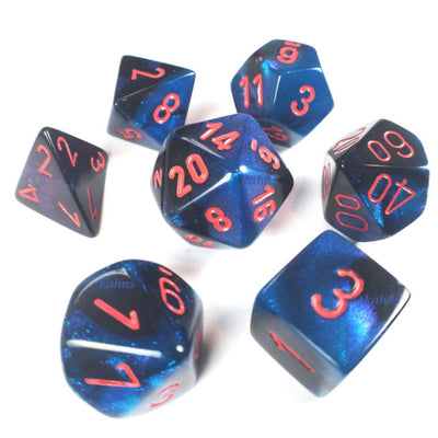 Chessex : Polyhedral 7-die set Black-Starlight/Red