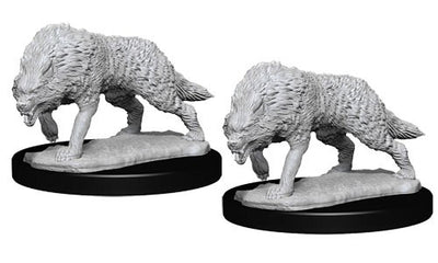 Wizkids Deep Cuts Unpainted Miniatures: Timber Wolf (2) (New Arrival)