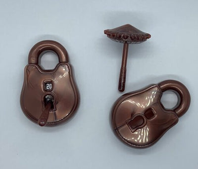 The Rogue d20 Lock & Pick - Stout Bronze & Ward White